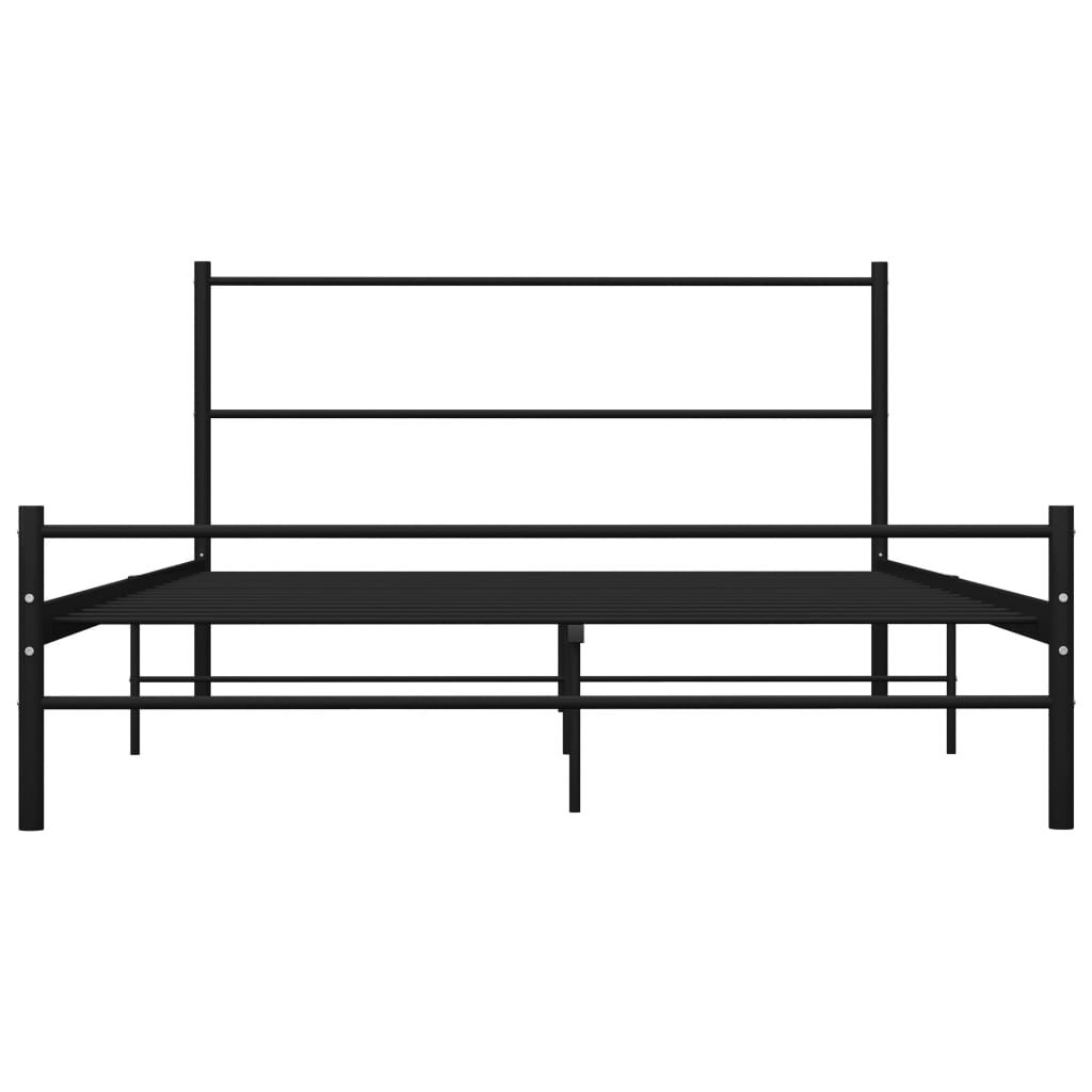 vidaXL ベッドフレーム ブラック 金属製 160x200cm