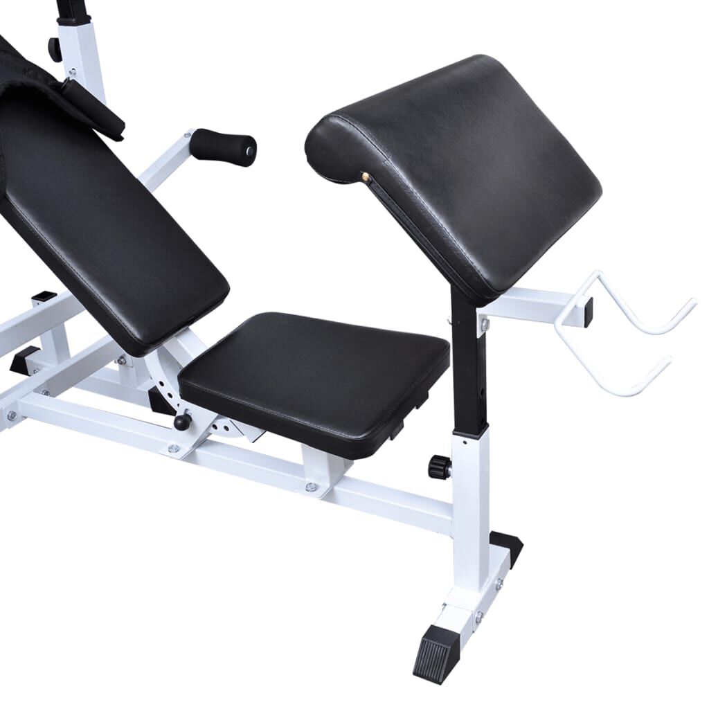 vidaXL ウェイトラック＋バーベル＋ダンベルセット付ワークアウトベンチ 60.5 kg (90366+90375)