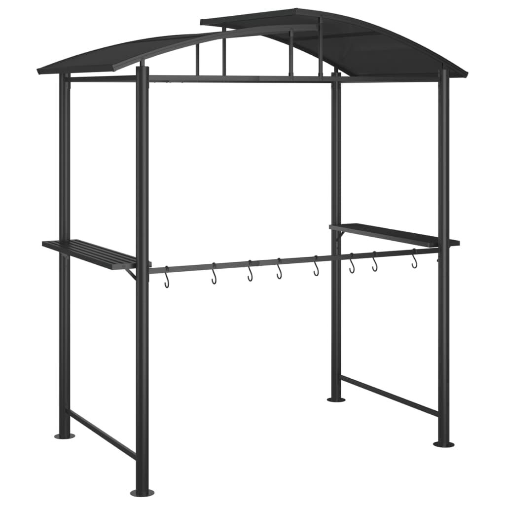 vidaXL BBQ ガゼボ サイドシェルフ付き アントラシート 210x114x230 cm スチール製