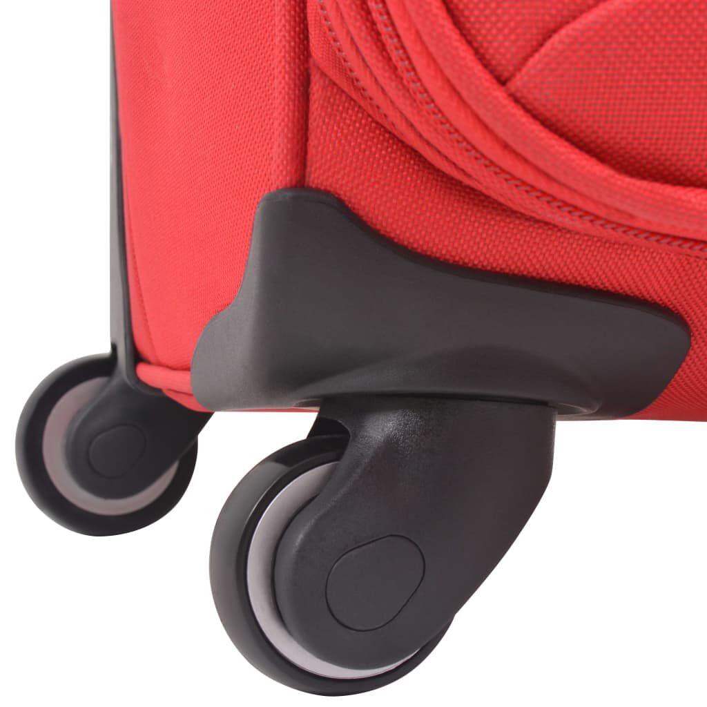 vidaXL ソフトスーツケース3点セット レッド