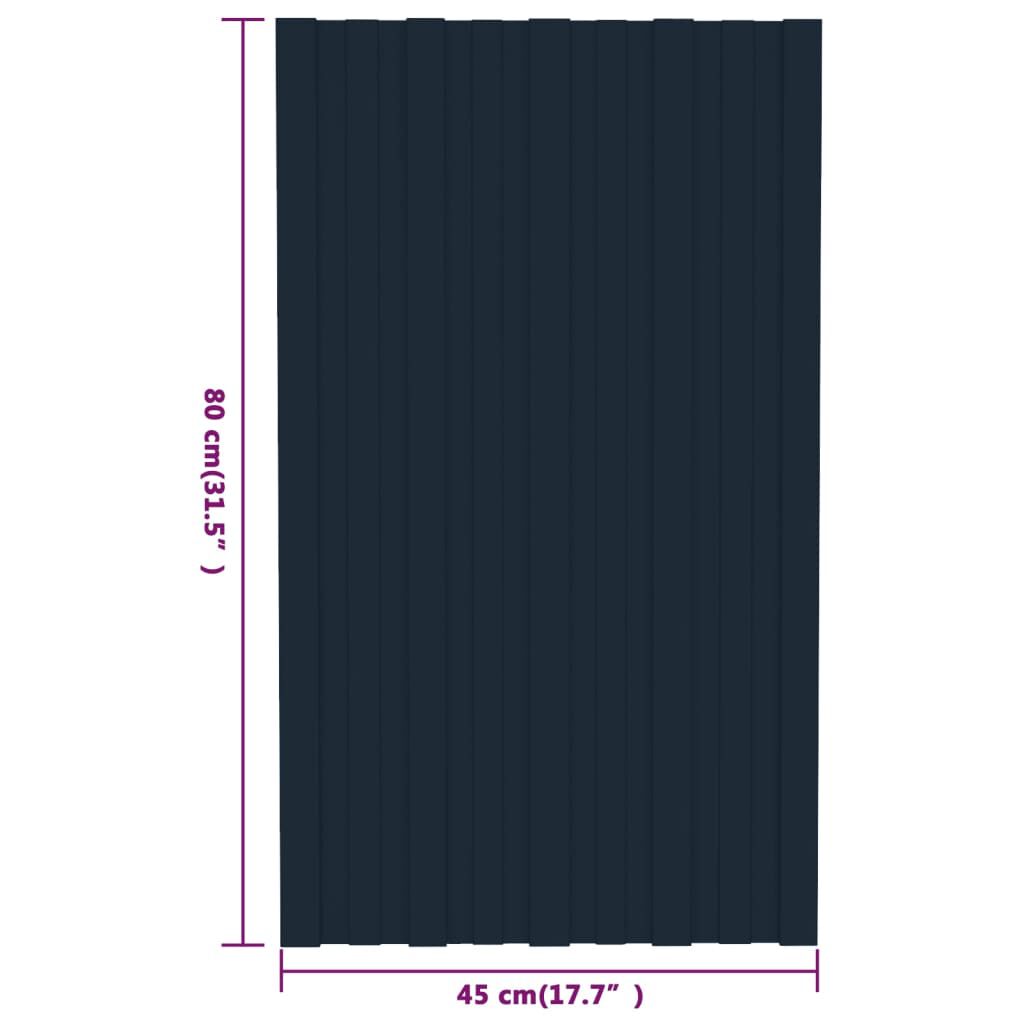 vidaXL ルーフパネル 12点 亜鉛メッキ鋼 アントラシート 80x45 cm