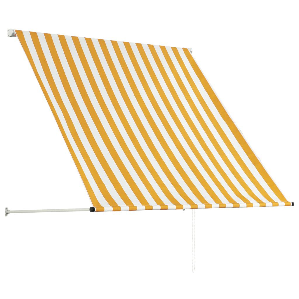vidaXL 引き込み式オーニング 100x150cm イエロー＆ホワイト