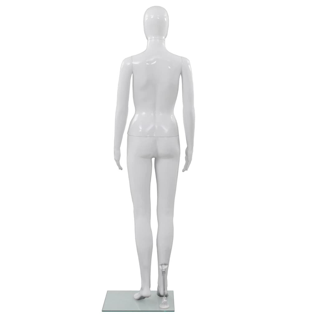 vidaXL マネキン 女性全身 ガラスベース付き グロスホワイト 175cm