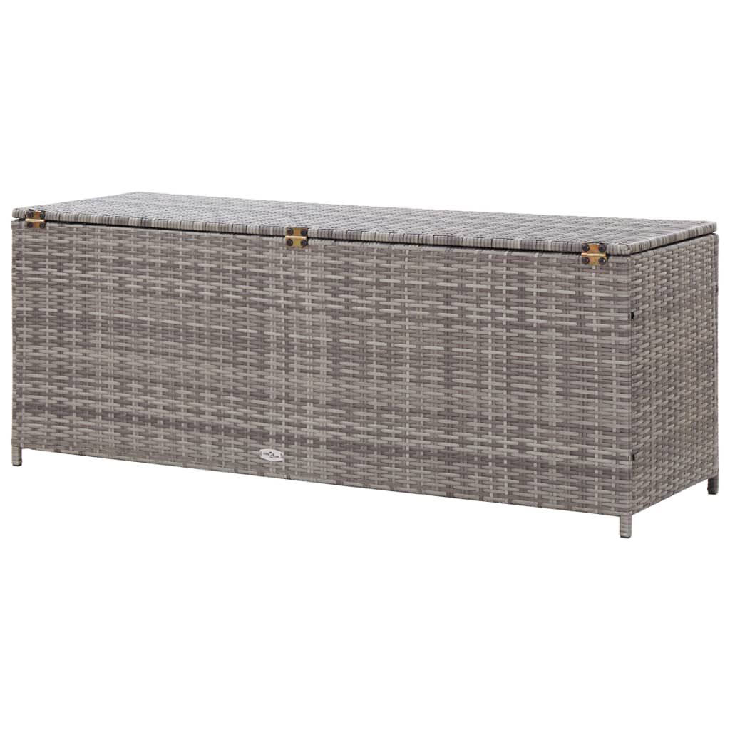 vidaXL ガーデン収納ボックス 120x50x60cm ポリラタン製 グレー