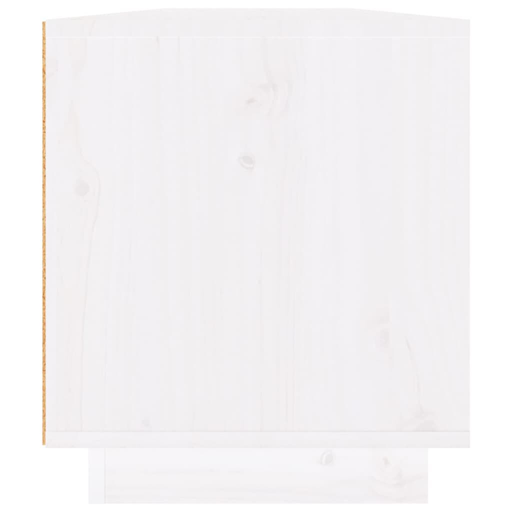 vidaXL テレビキャビネット ホワイト 110x34x40 cm パイン無垢材