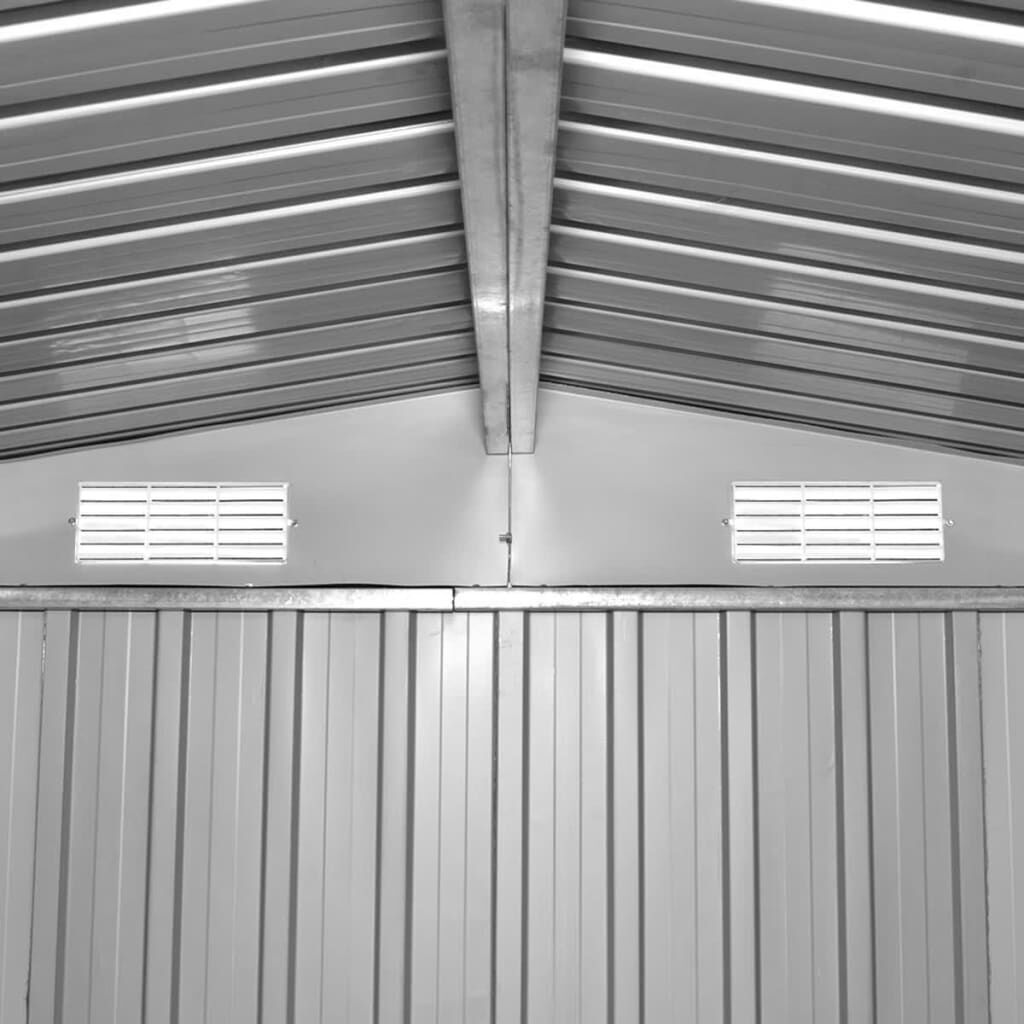 vidaXL ガーデン収納小屋 257x205x178cm グレー 金属製