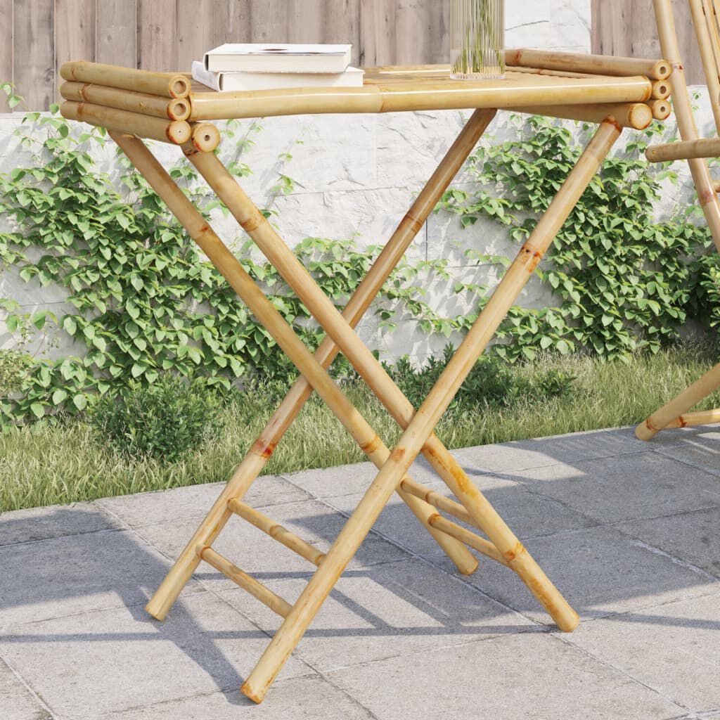 vidaXL 折りたたみ式トレイテーブル 70.5x42.5x80 cm 竹製