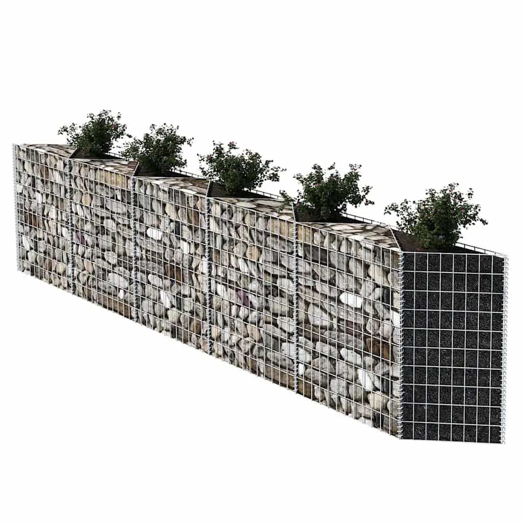 vidaXL ガビオンバスケット 亜鉛メッキ鋼製 300x30x100 cm