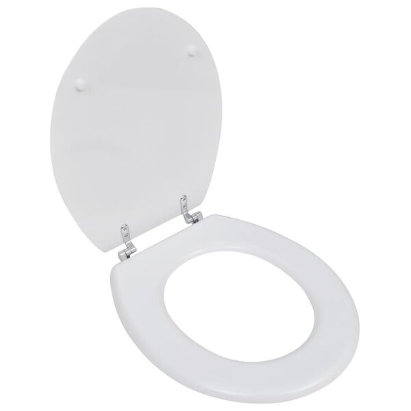 vidaXL トイレ便座 シンプル設計 MDF製ふた ホワイト