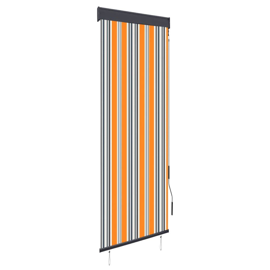 vidaXL 屋外用ローラーブラインド 60x250cm イエロー＆ブルー