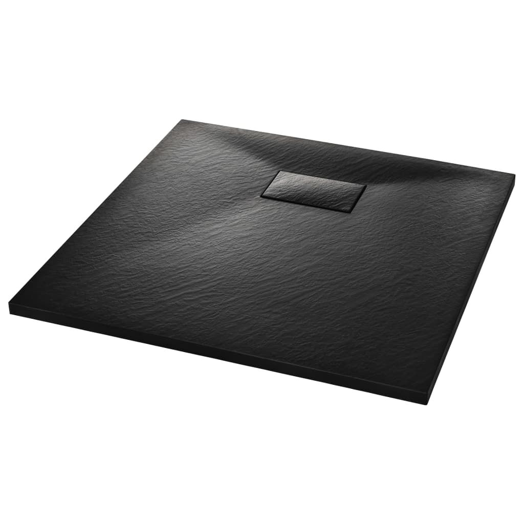 vidaXL シャワートレイ SMC ブラック 80x80cm